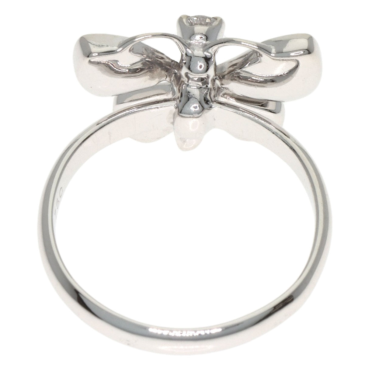 Dior Butterfly motif 1P diamond pinky ring Ring K18 White Gold Ladies [Used]