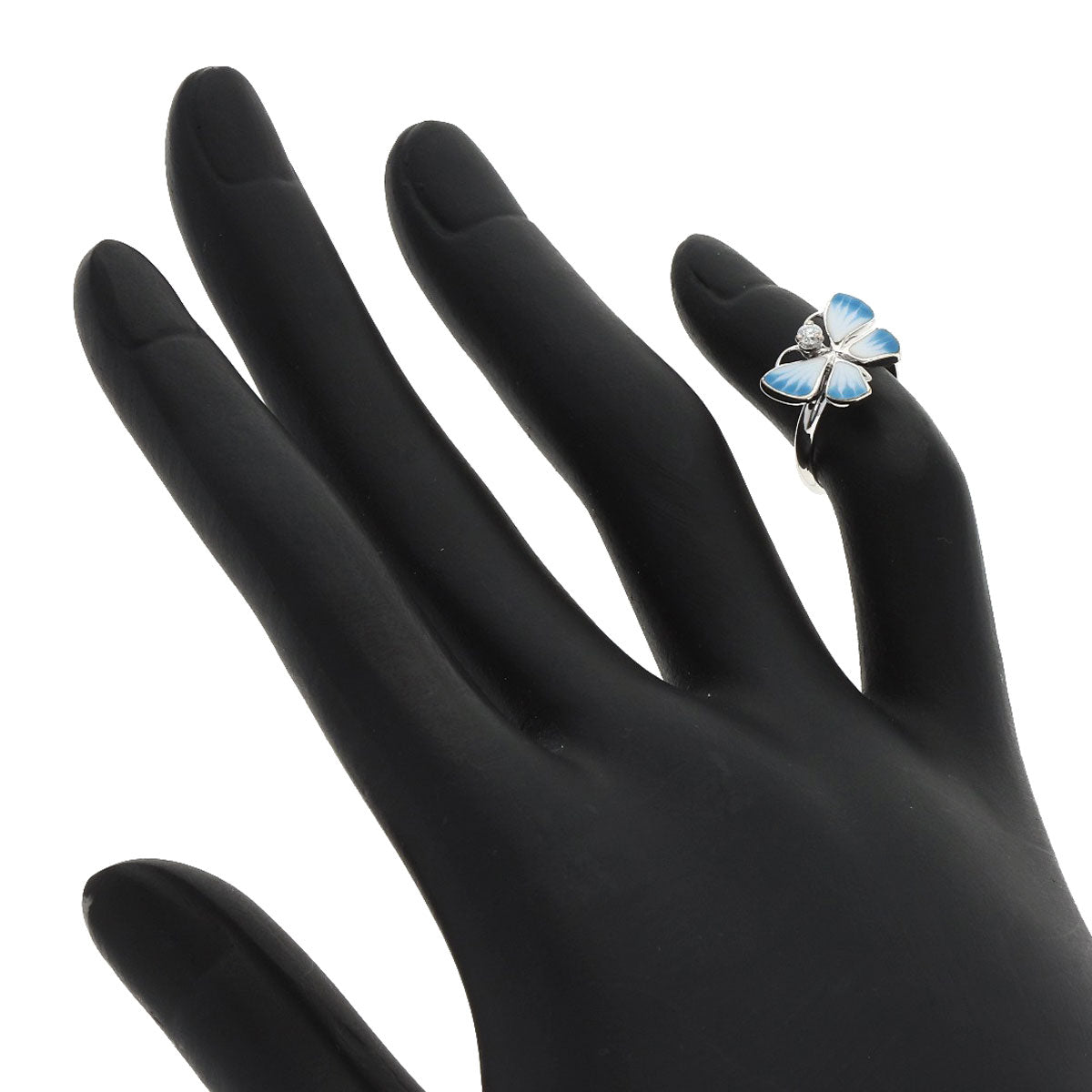 Dior Butterfly motif 1P diamond pinky ring Ring K18 White Gold Ladies [Used]