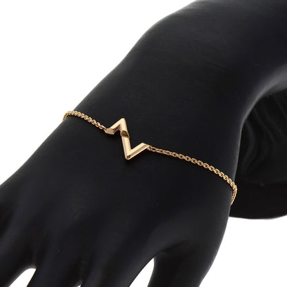 LOUIS VUITTON Brassle Chain LV Volt Upside Down Bracelet K18 Pink Gold Ladies [Used]