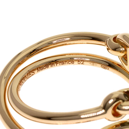 HERMES Albertine Black Pearl Pearl Diamond #52 Ring K18 Pink Gold Ladies [Used]