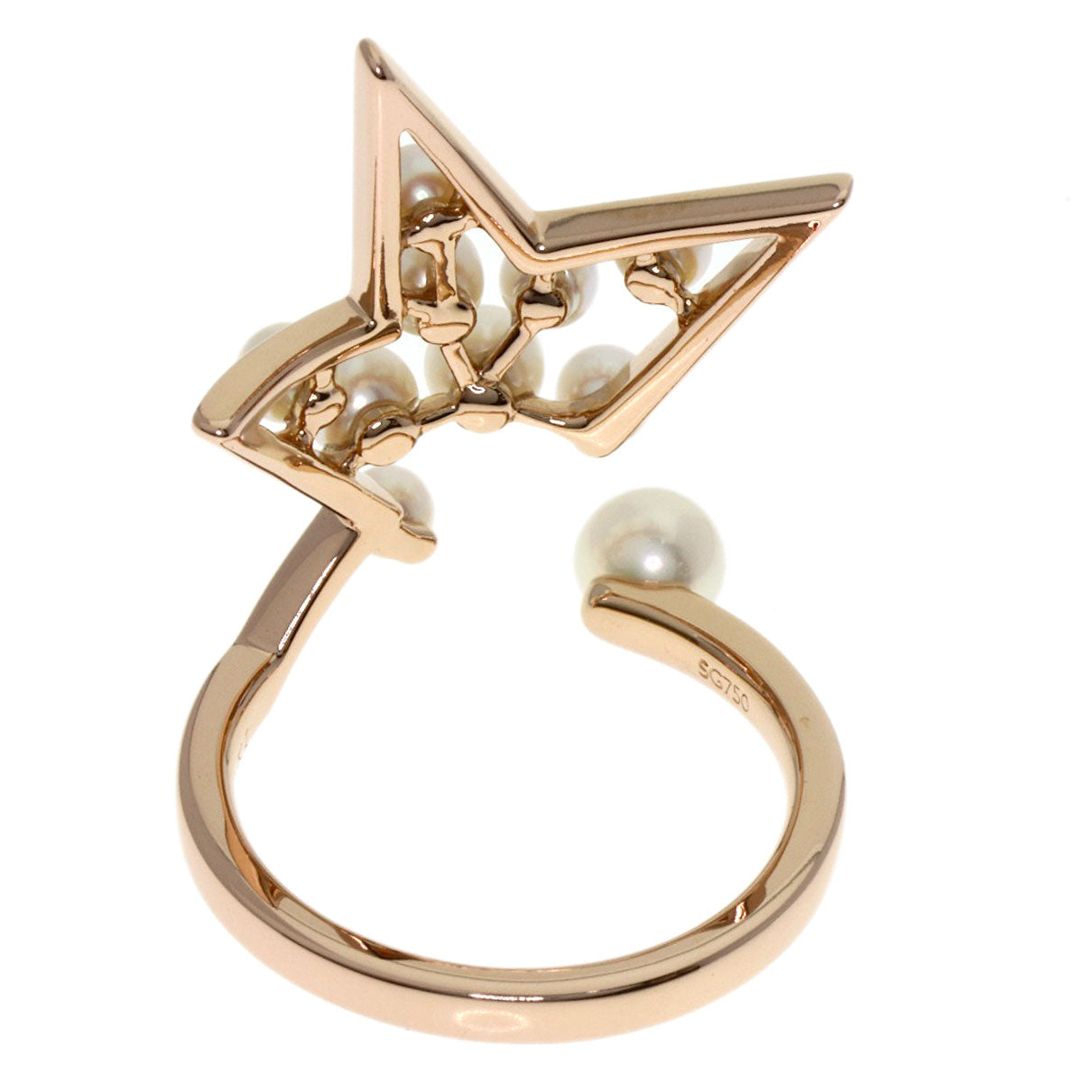 TASAKI Abstract Sterling Pearl Ring Sakura Gold Ladies [Used]
