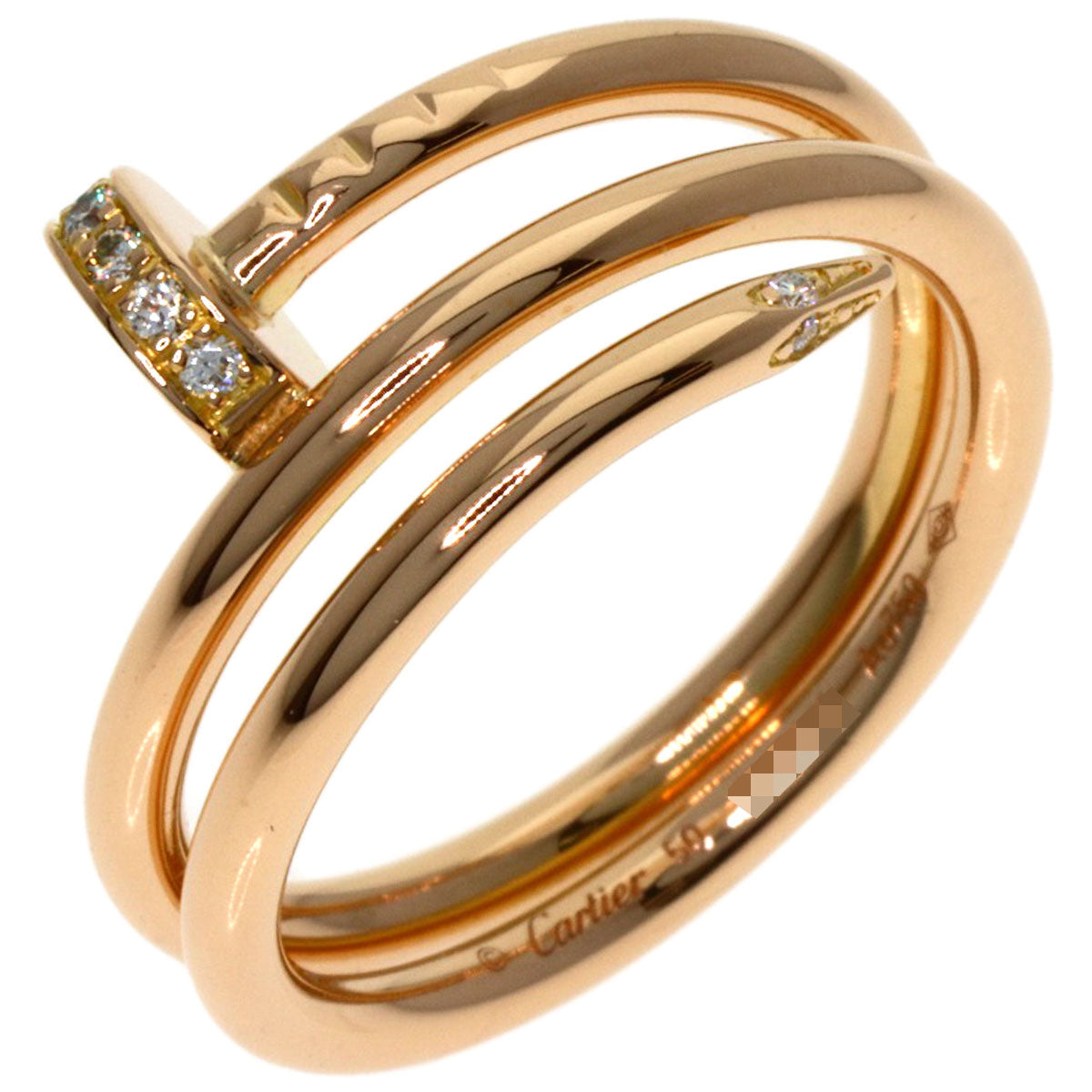 CARTIER Juste un Clou Diamond #50 Ring K18 Pink Gold Ladies [Used]