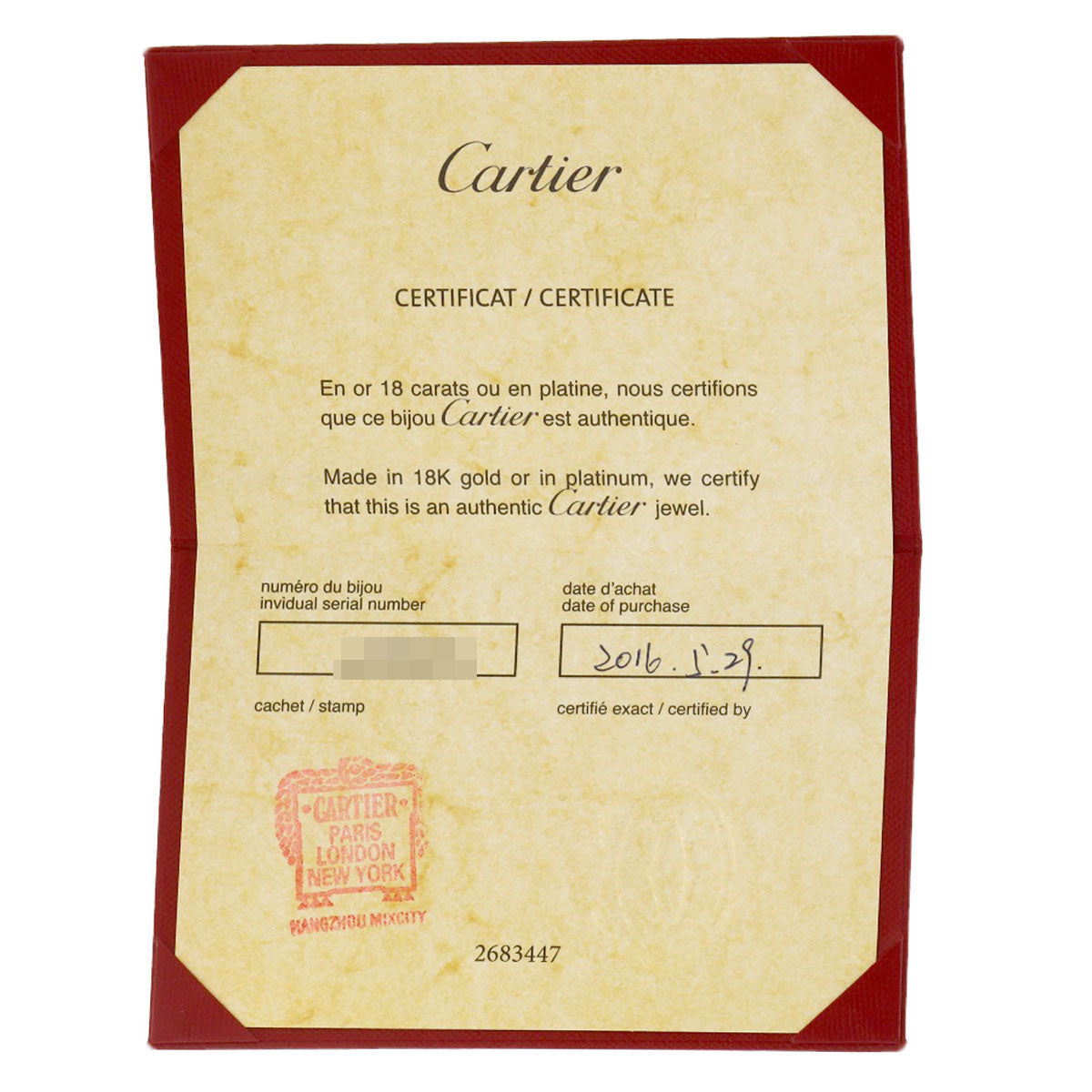 CARTIER Juste un Clou Diamond #50 Ring K18 Pink Gold Ladies [Used]