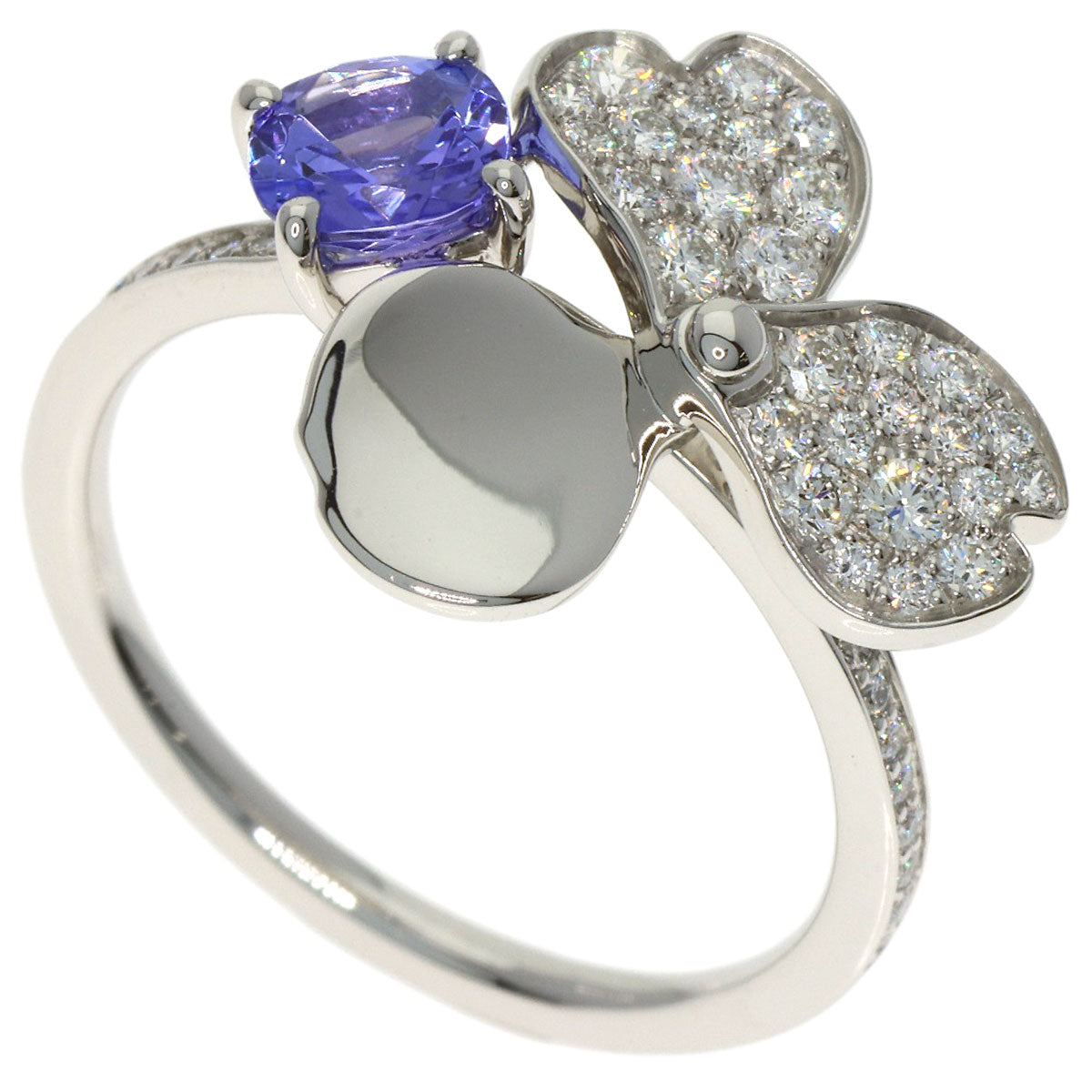TIFFANY&Co. Paper Flower Diamond Tanzanite Ring Platinum PT950 Ladies [Used]