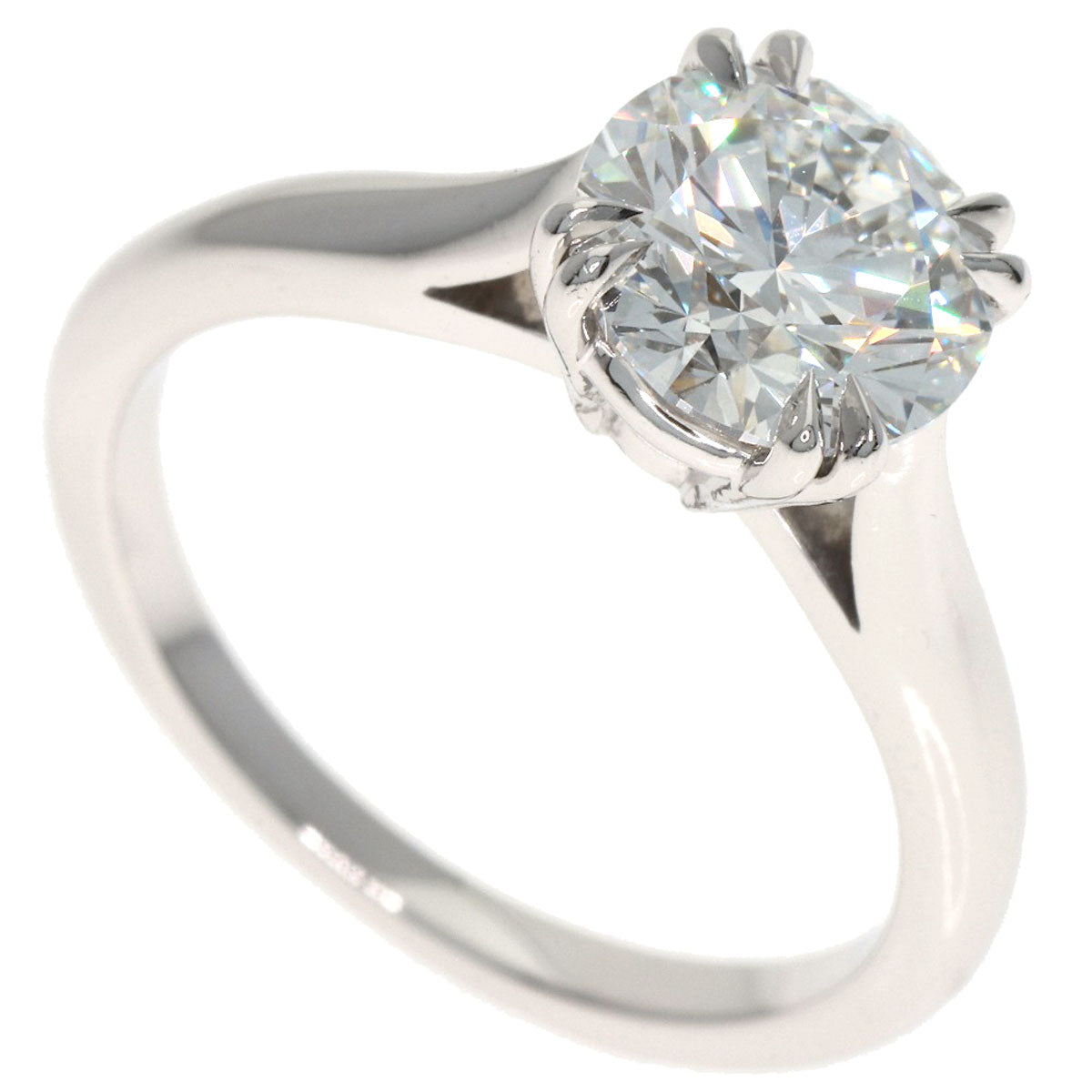 HARRY WINSTON Round Solitaire E-VS1-EX Ring Platinum PT950 Ladies [Used]