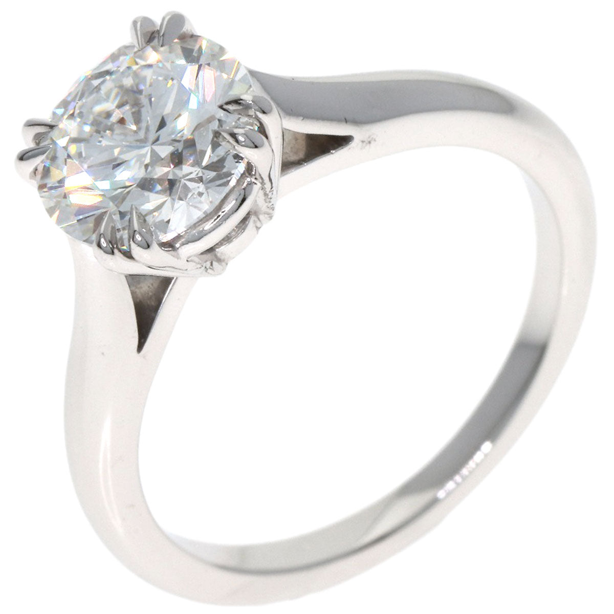 HARRY WINSTON Round Solitaire E-VS1-EX Ring Platinum PT950 Ladies [Used]
