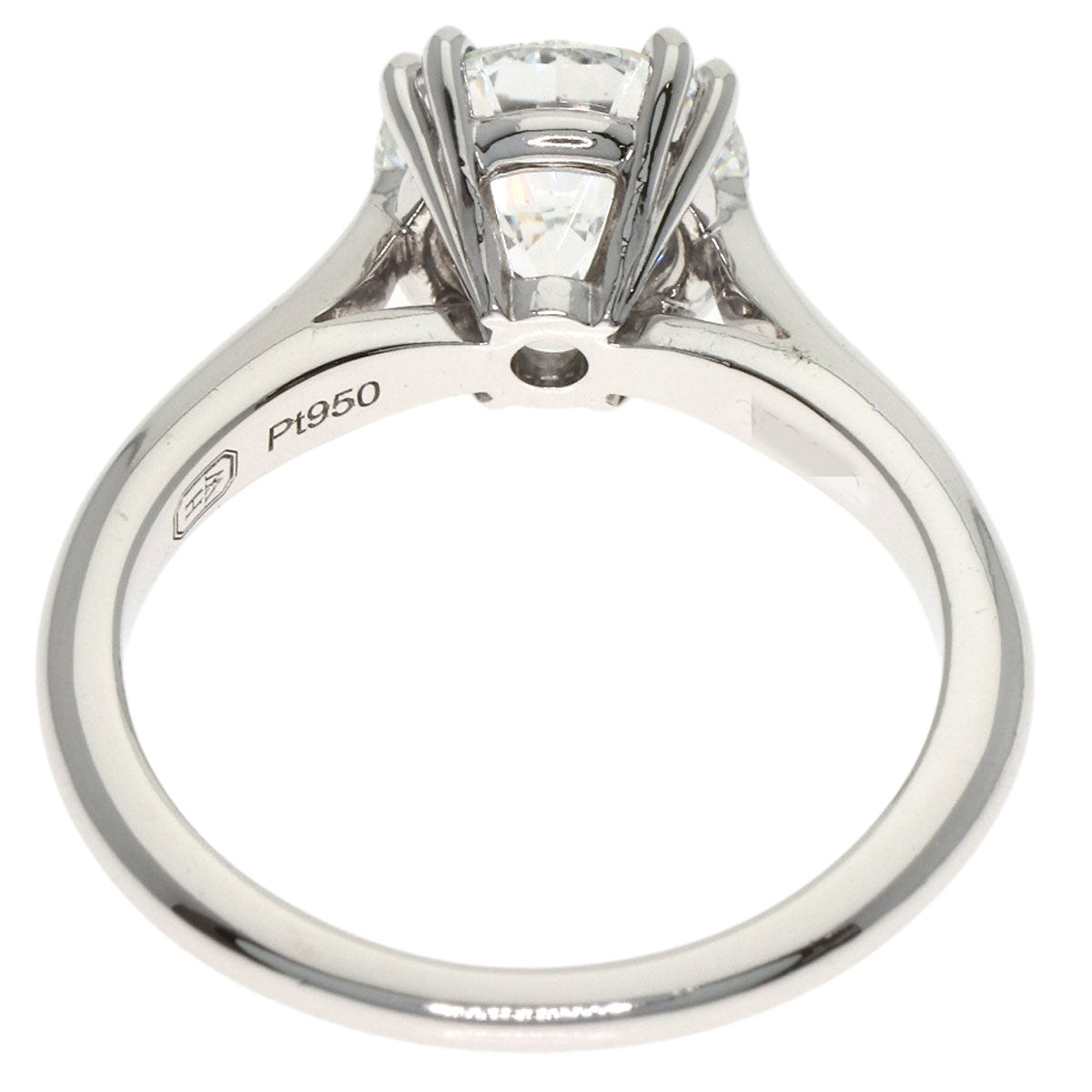 HARRY WINSTON Round Solitaire E-VS1-EX Ring Platinum PT950 Ladies [Used]