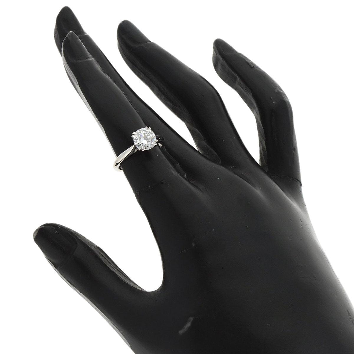 HARRY WINSTON Round Solitaire E-VS1-EX Ring Platinum PT950 Ladies [Used]