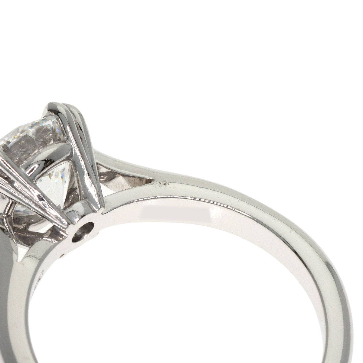 HARRY WINSTON Round Solitaire E-VS1-EX Ring Platinum PT950 Ladies [Used]