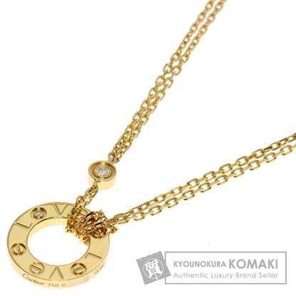 CARTIER Love Circle 2P Diamond Necklace K18 Yellow Gold Ladies [Used]