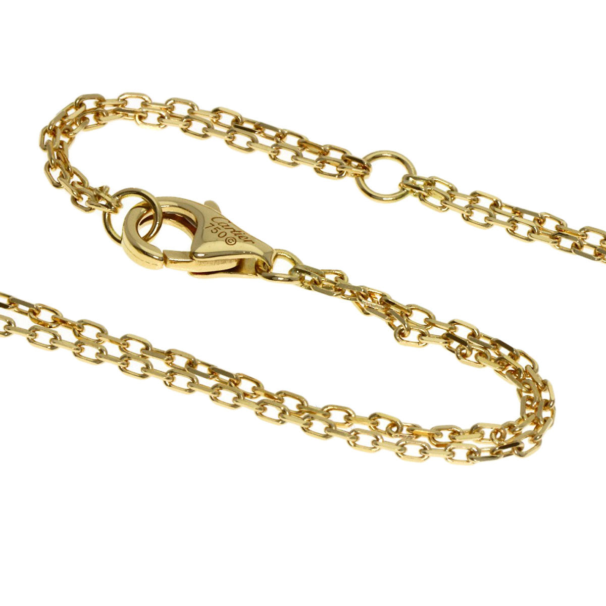 CARTIER Love Circle 2P Diamond Necklace K18 Yellow Gold Ladies [Used]