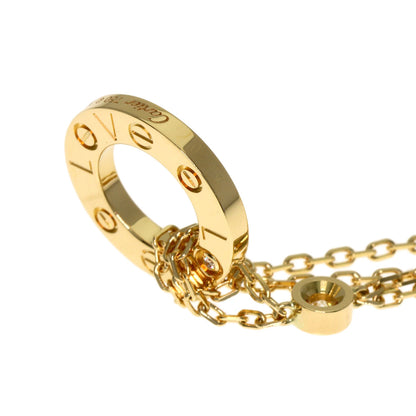 CARTIER Love Circle 2P Diamond Necklace K18 Yellow Gold Ladies [Used]