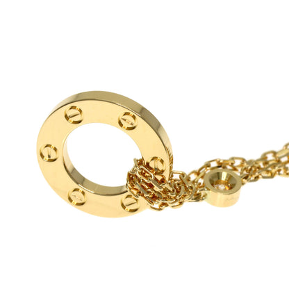 CARTIER Love Circle 2P Diamond Necklace K18 Yellow Gold Ladies [Used]