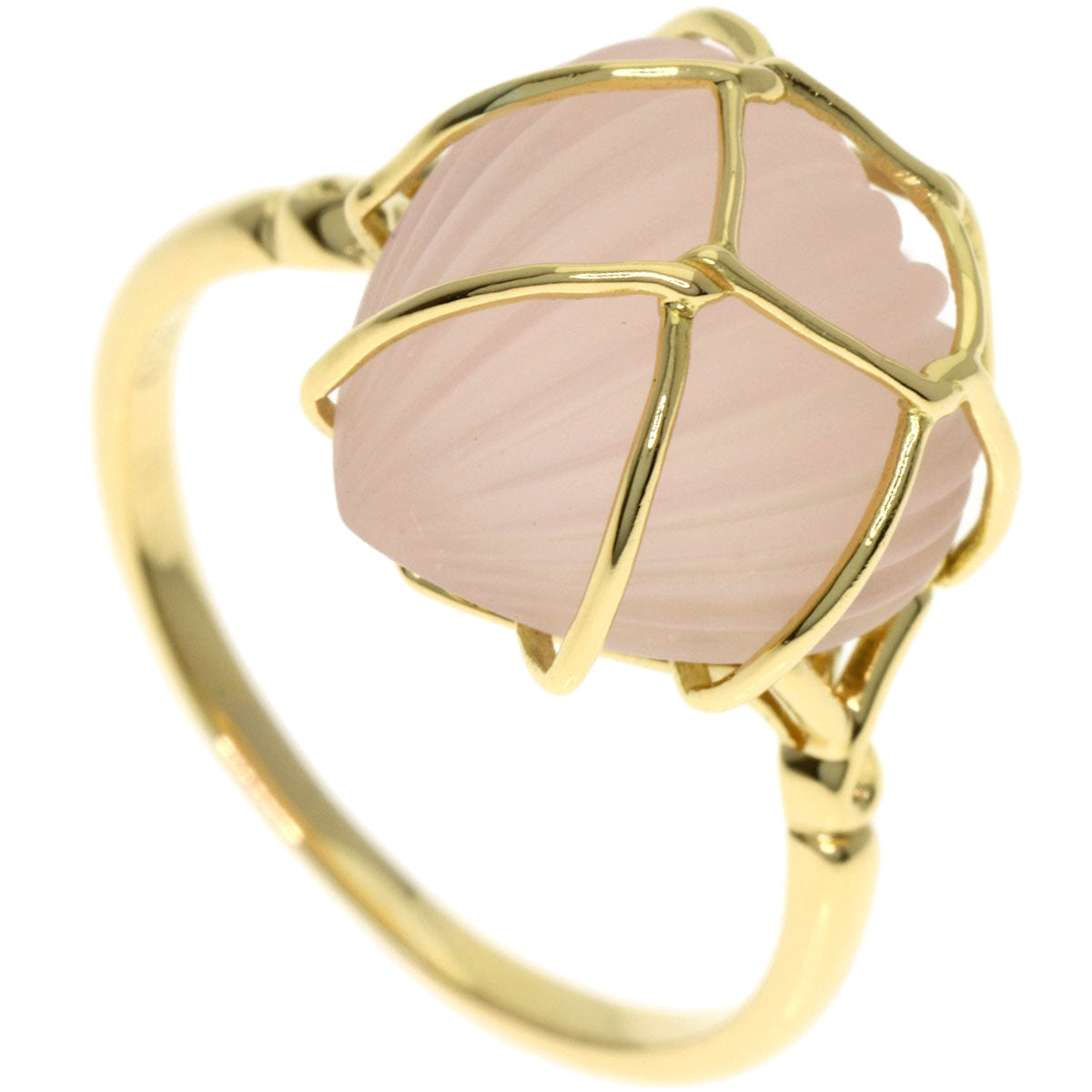 Dior Rose Quartz Ring K18 Yellow Gold Ladies [Used]