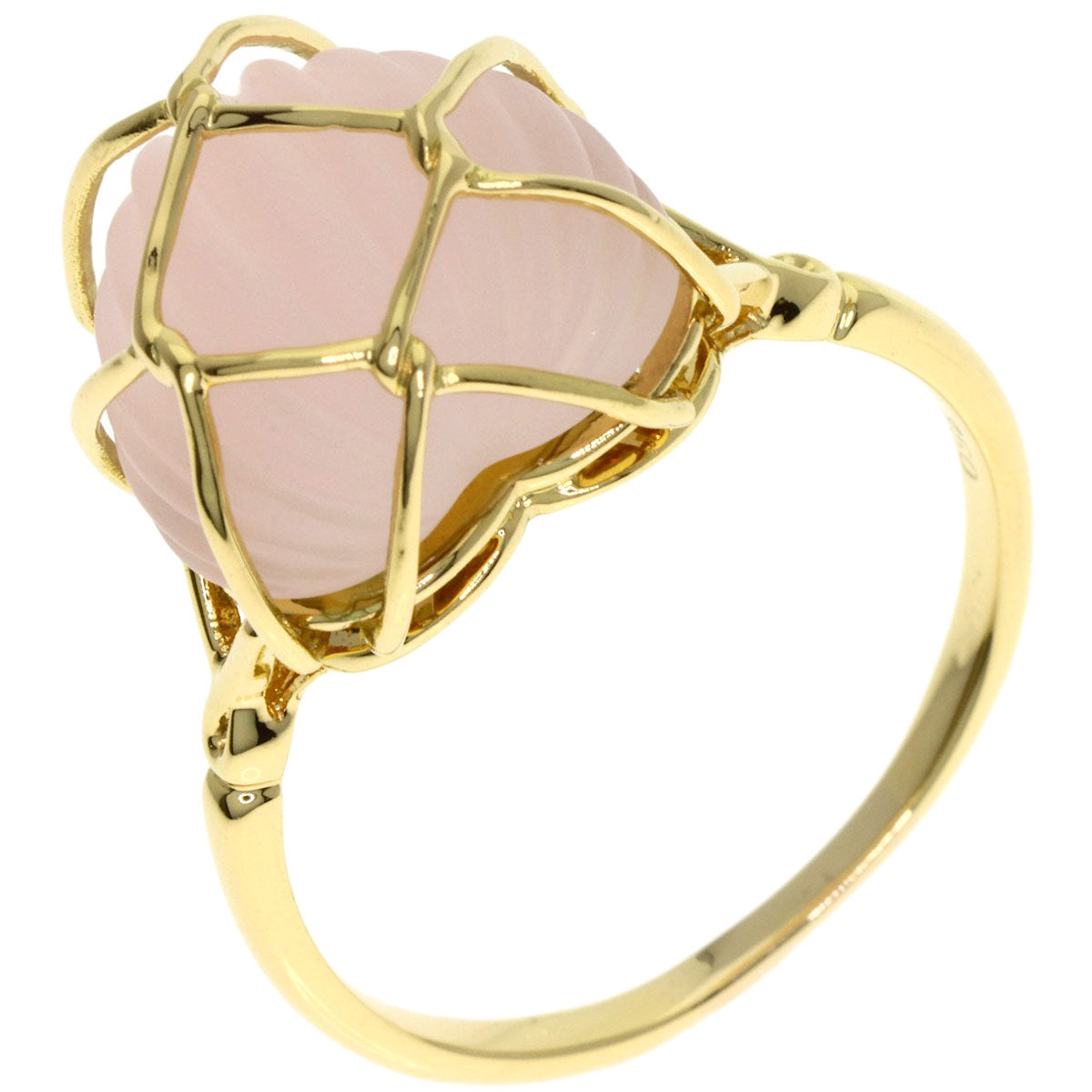 Dior Rose Quartz Ring K18 Yellow Gold Ladies [Used]