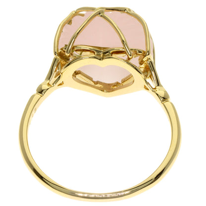 Dior Rose Quartz Ring K18 Yellow Gold Ladies [Used]