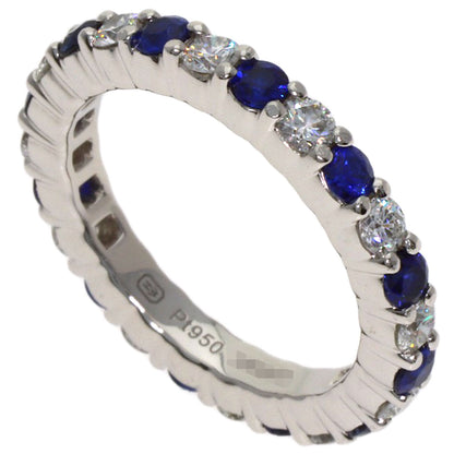 HARRY WINSTON Round-cut sapphire with prong setting of diamonds. Ring Platinum PT950 Ladies [Used]