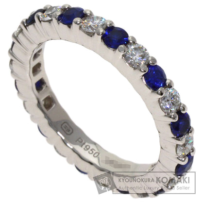 HARRY WINSTON Round-cut sapphire with prong setting of diamonds. Ring Platinum PT950 Ladies [Used]