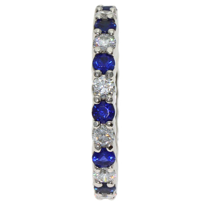 HARRY WINSTON Round-cut sapphire with prong setting of diamonds. Ring Platinum PT950 Ladies [Used]