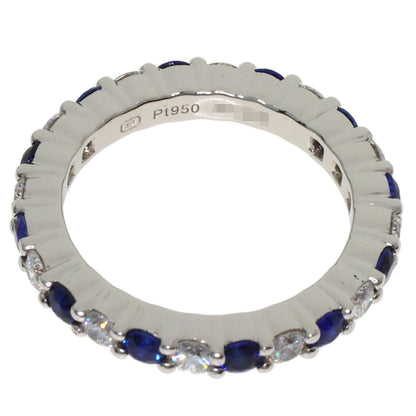 HARRY WINSTON Round-cut sapphire with prong setting of diamonds. Ring Platinum PT950 Ladies [Used]