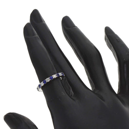 HARRY WINSTON Round-cut sapphire with prong setting of diamonds. Ring Platinum PT950 Ladies [Used]