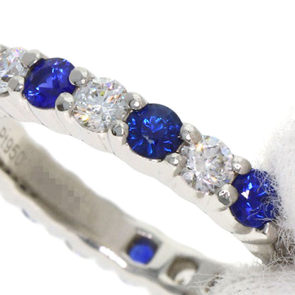 HARRY WINSTON Round-cut sapphire with prong setting of diamonds. Ring Platinum PT950 Ladies [Used]