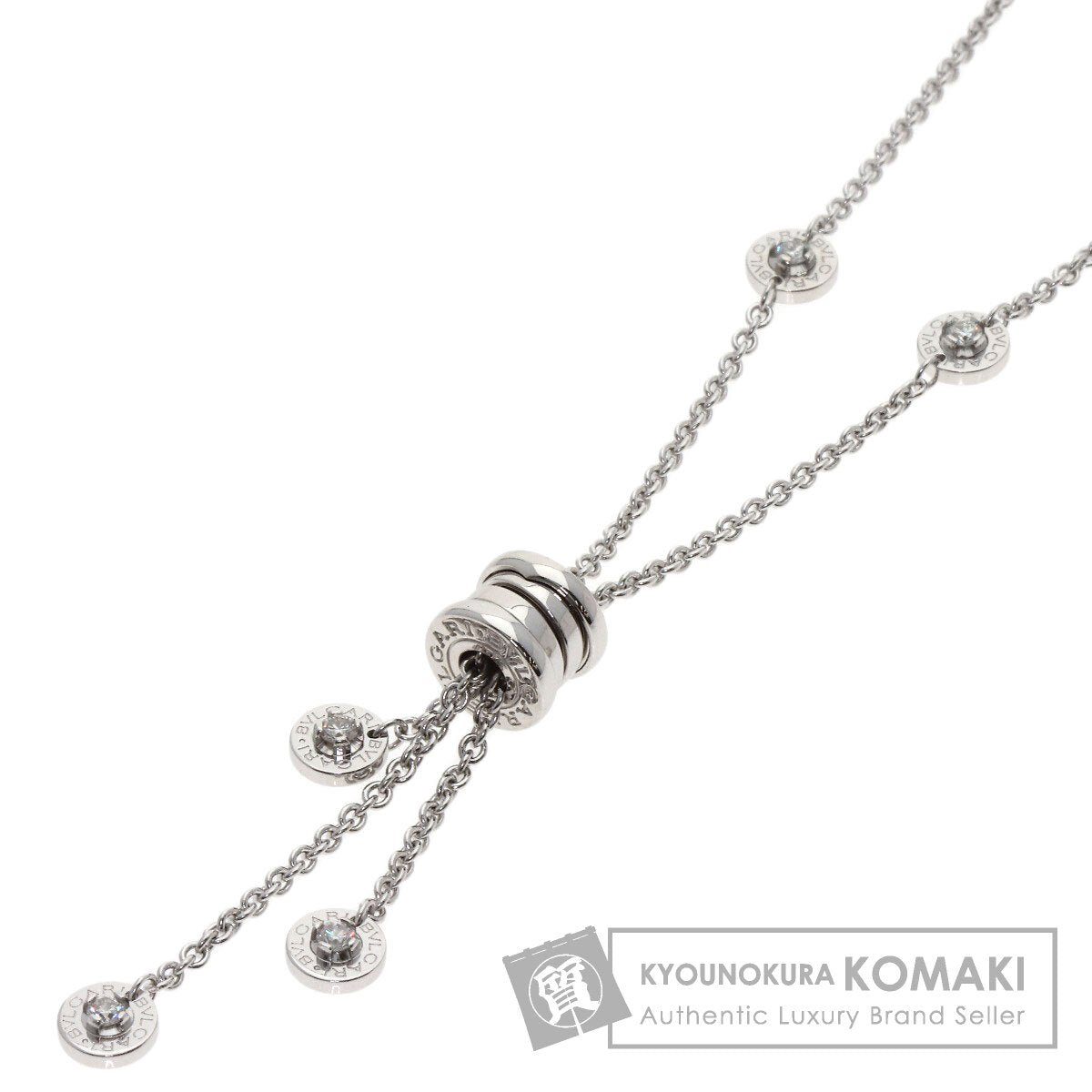 BVLGARI B.zero1 element Diamond Necklace K18 White Gold Ladies [Used]
