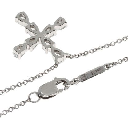 HARRY WINSTON Pear-shaped mini cross diamond Necklace Platinum PT950 Ladies [Used]