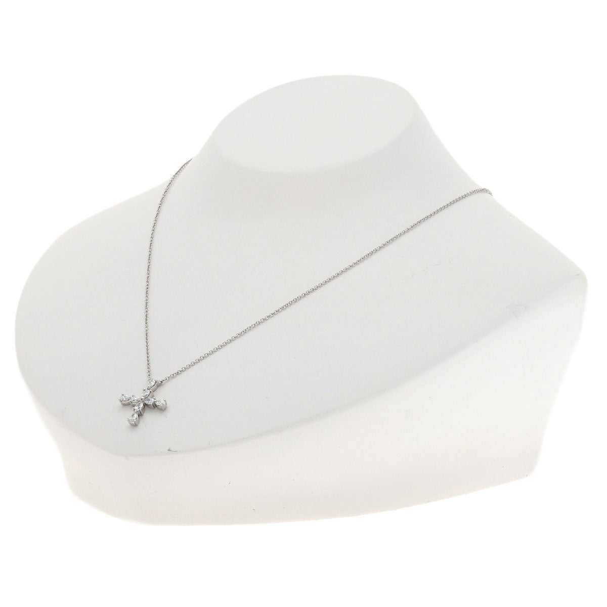 HARRY WINSTON Pear-shaped mini cross diamond Necklace Platinum PT950 Ladies [Used]