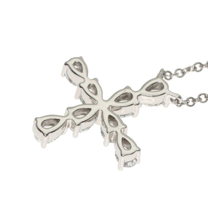 HARRY WINSTON Pear-shaped mini cross diamond Necklace Platinum PT950 Ladies [Used]