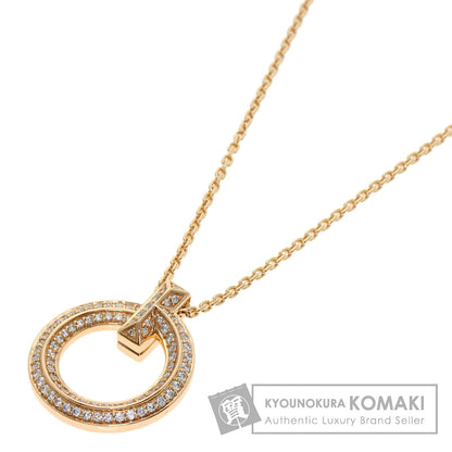 TIFFANY&Co. T One Narrow Circle Pave Diamond Necklace K18 Pink Gold Ladies [Used]