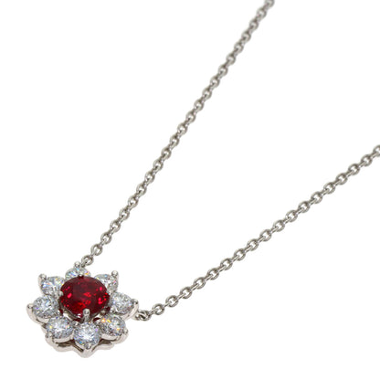 HARRY WINSTON Sunflower Ruby Diamond Necklace Platinum PT950 Ladies [Used]