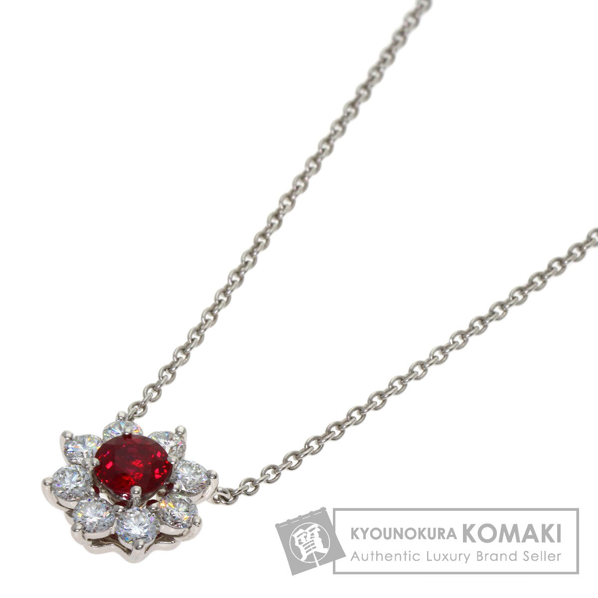 HARRY WINSTON Sunflower Ruby Diamond Necklace Platinum PT950 Ladies [Used]