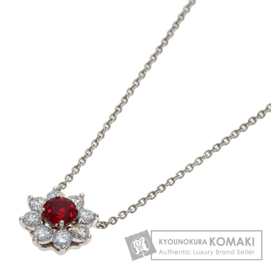 HARRY WINSTON Sunflower Ruby Diamond Necklace Platinum PT950 Ladies [Used]