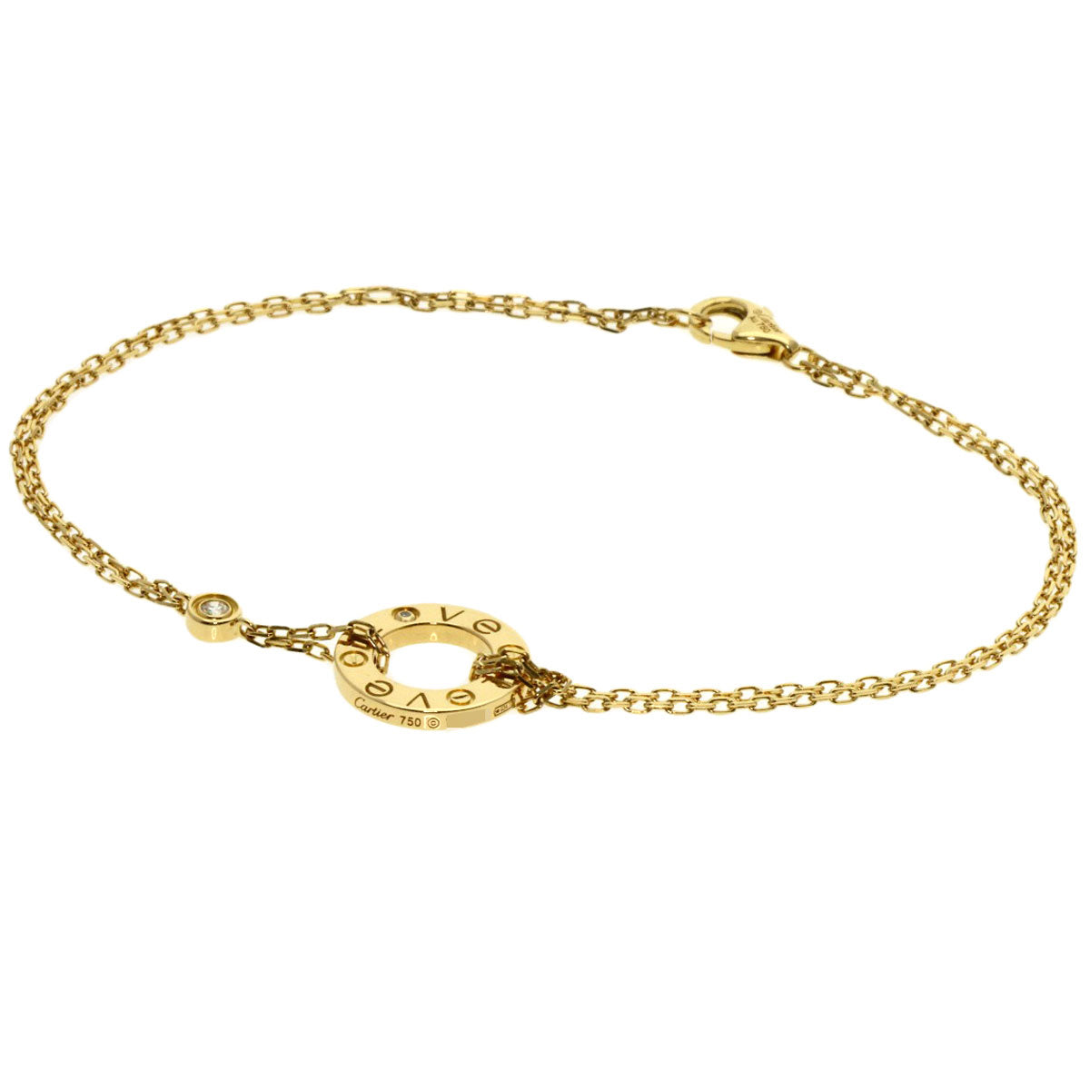CARTIER Love circle Diamond Bracelet K18 Yellow Gold Ladies [Used]