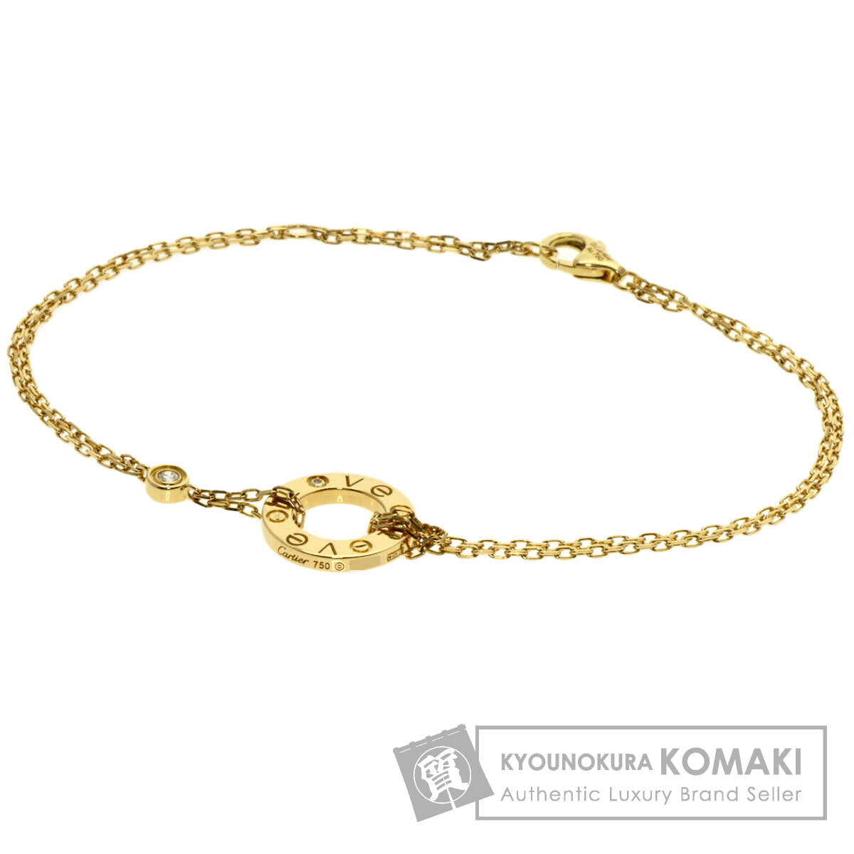 CARTIER Love circle Diamond Bracelet K18 Yellow Gold Ladies [Used]