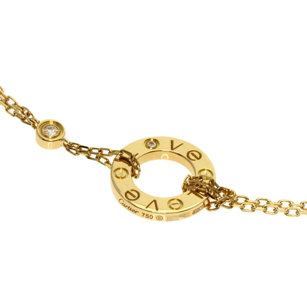 CARTIER Love circle Diamond Bracelet K18 Yellow Gold Ladies [Used]