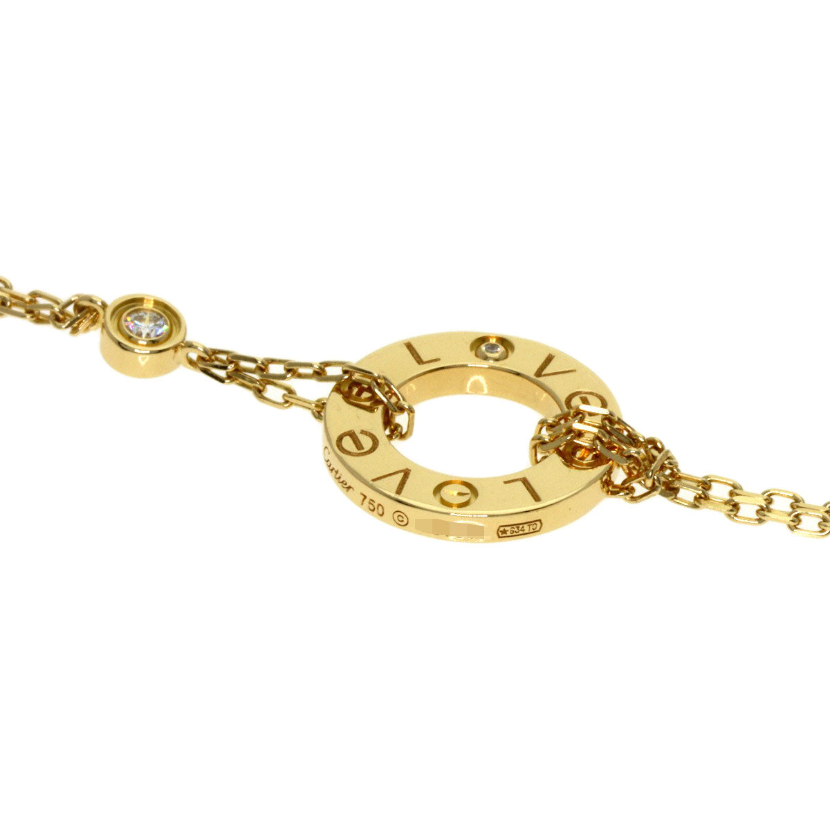 CARTIER Love circle Diamond Bracelet K18 Yellow Gold Ladies [Used]