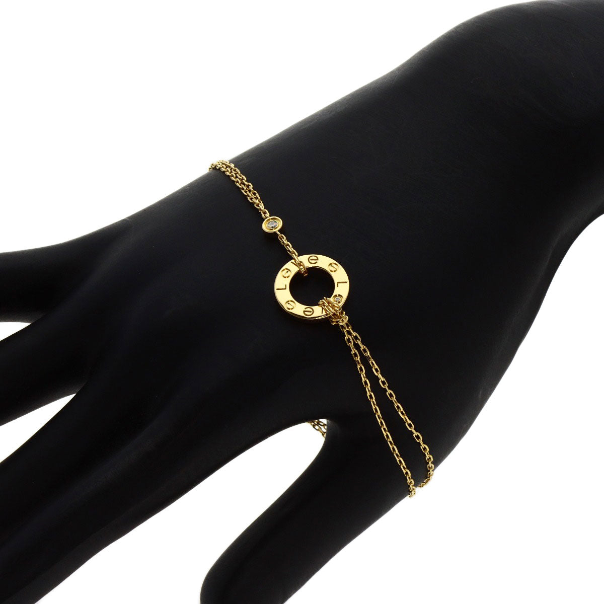 CARTIER Love circle Diamond Bracelet K18 Yellow Gold Ladies [Used]