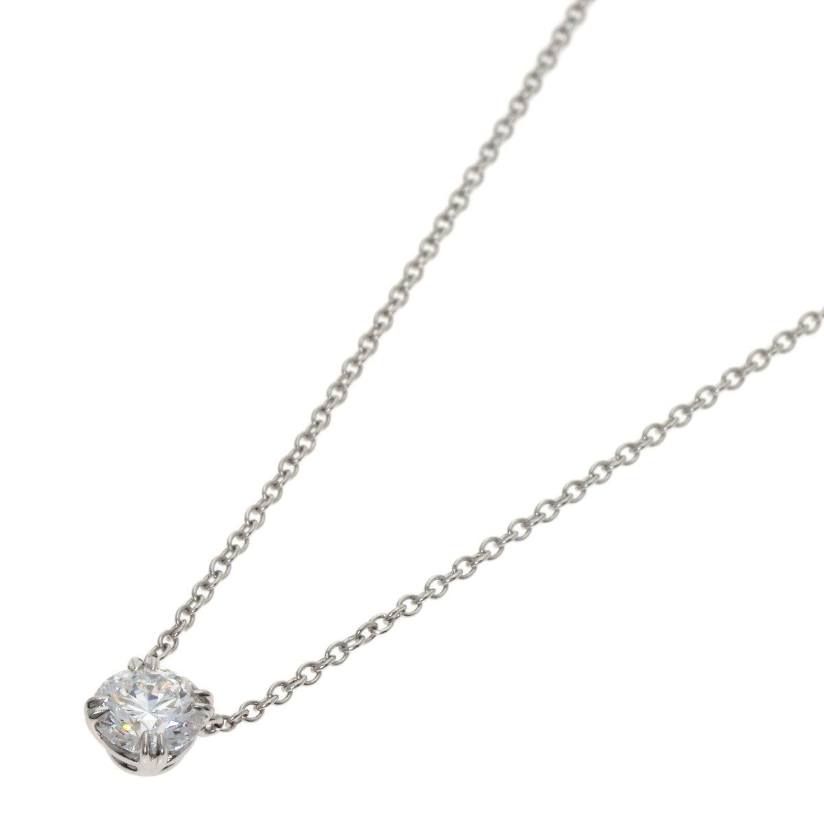 HARRY WINSTON Round-cut solitaire diamond Necklace Platinum PT950 Ladies [Used]