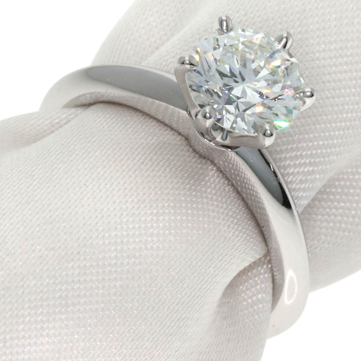 TIFFANY&Co. Solitaire Diamond Ring Platinum PT950 Ladies [Used]