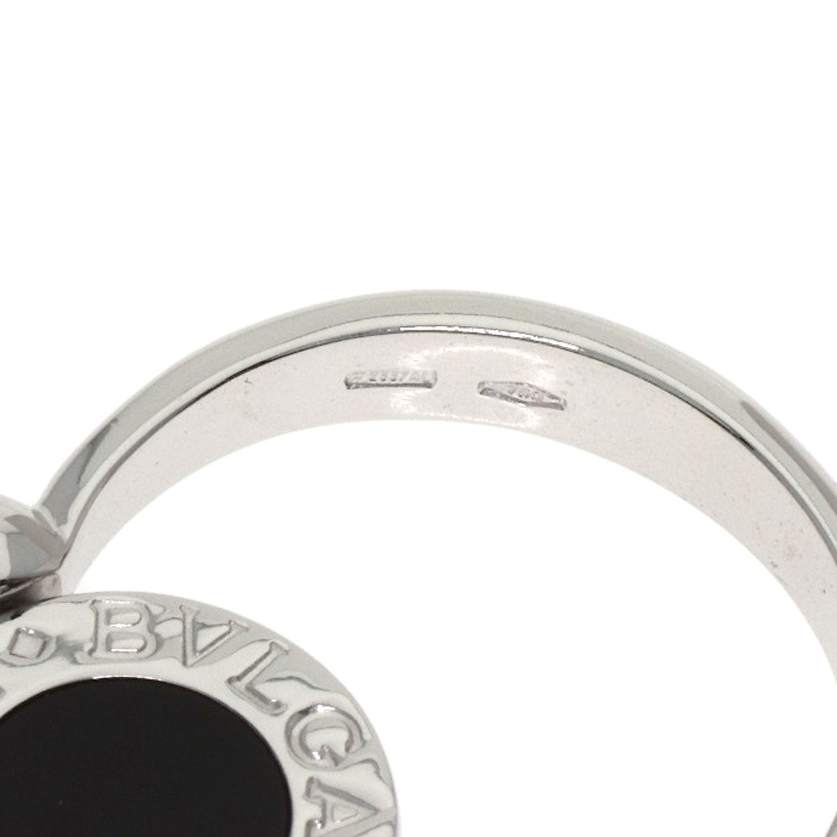 BVLGARI BVLGARI BVLGARI Flip Onyx Diamond Ring K18 White Gold Ladies [Used]