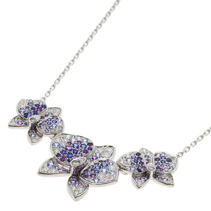 CARTIER Cares Dolkide Pal Diamond Sapphire Amethyst Necklace K18 White Gold Ladies [Used]