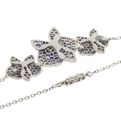 CARTIER Cares Dolkide Pal Diamond Sapphire Amethyst Necklace K18 White Gold Ladies [Used]