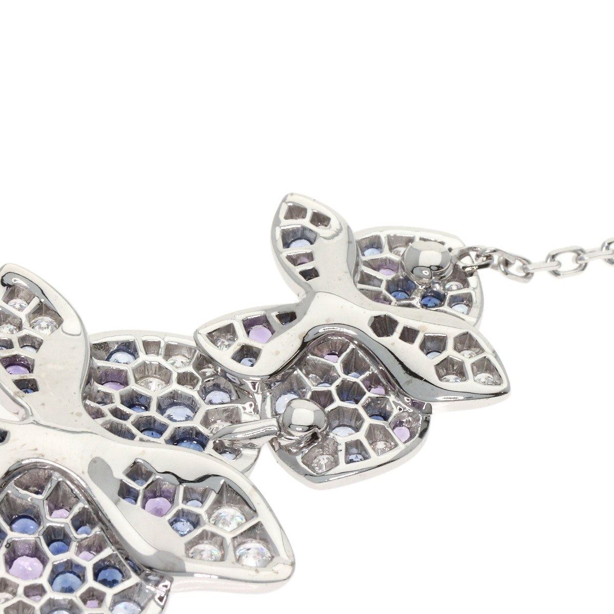 CARTIER Cares Dolkide Pal Diamond Sapphire Amethyst Necklace K18 White Gold Ladies [Used]