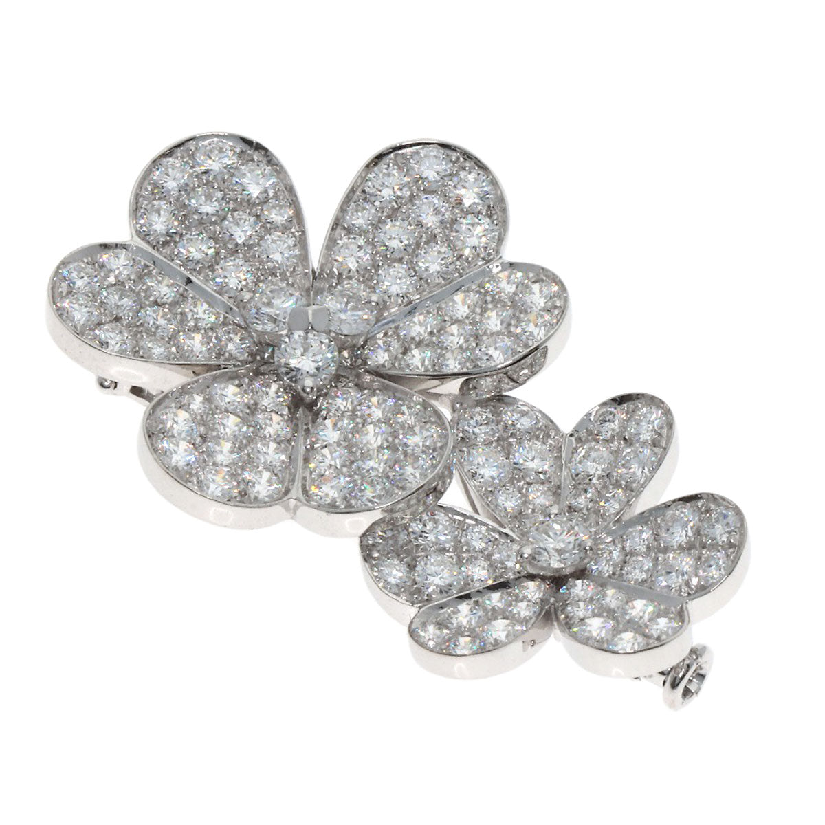 Van Cleef & Arpels Frivole Diamond Brooch K18 White Gold Ladies [Used]