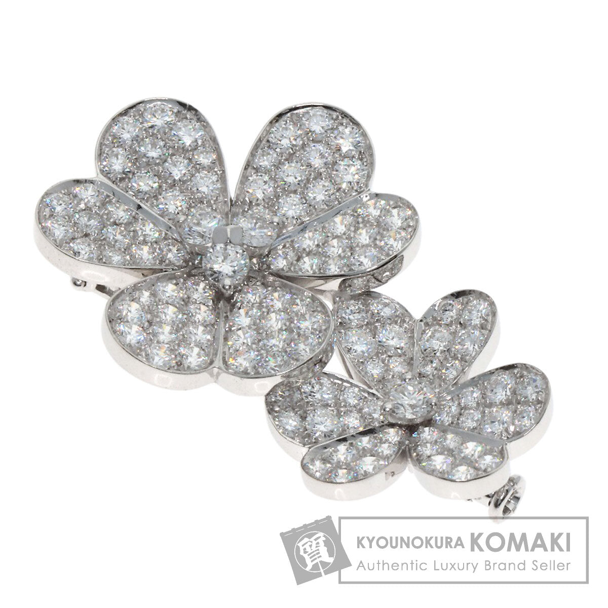 Van Cleef & Arpels Frivole Diamond Brooch K18 White Gold Ladies [Used]