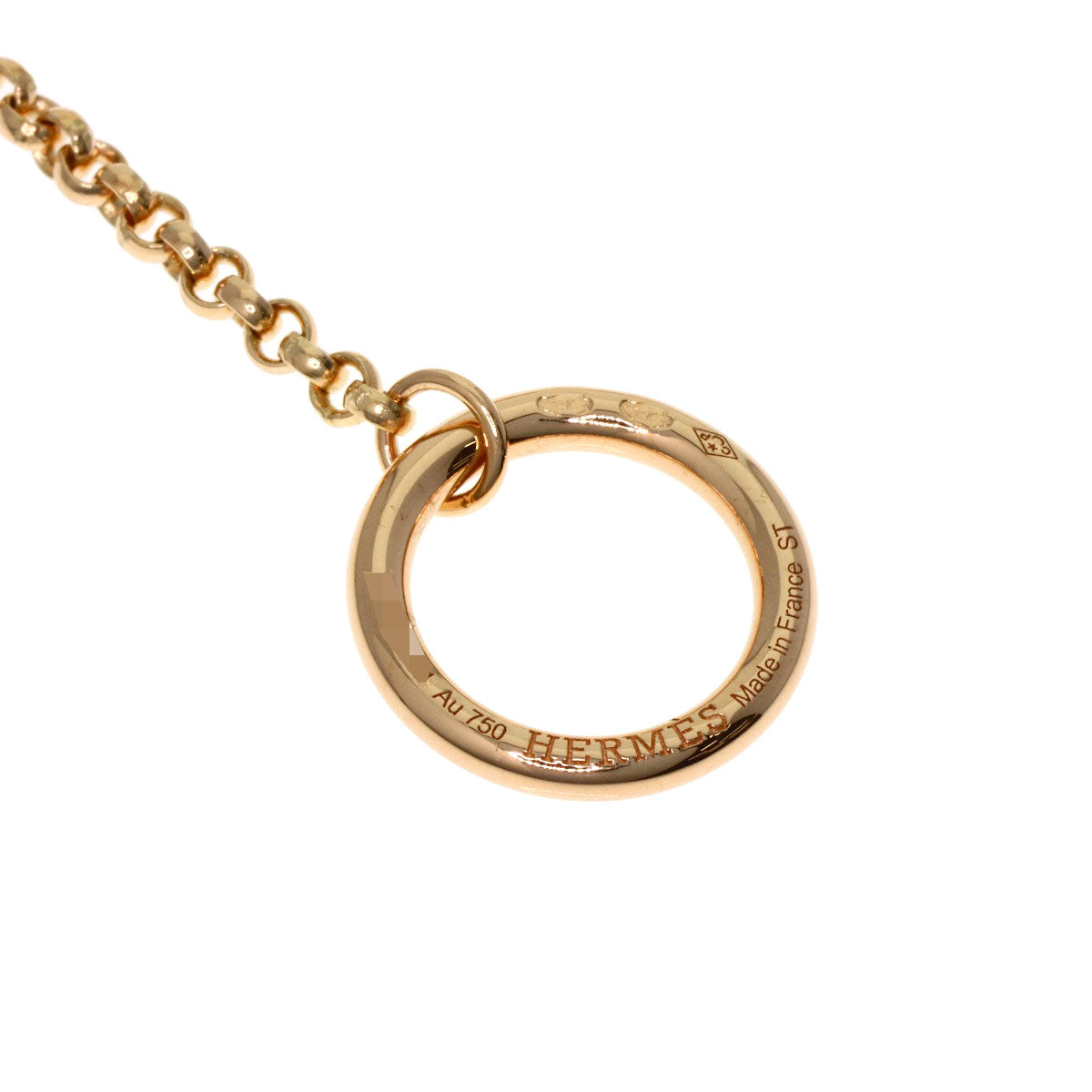 HERMES Clous de Forges Necklace K18 Pink Gold Ladies [Used]