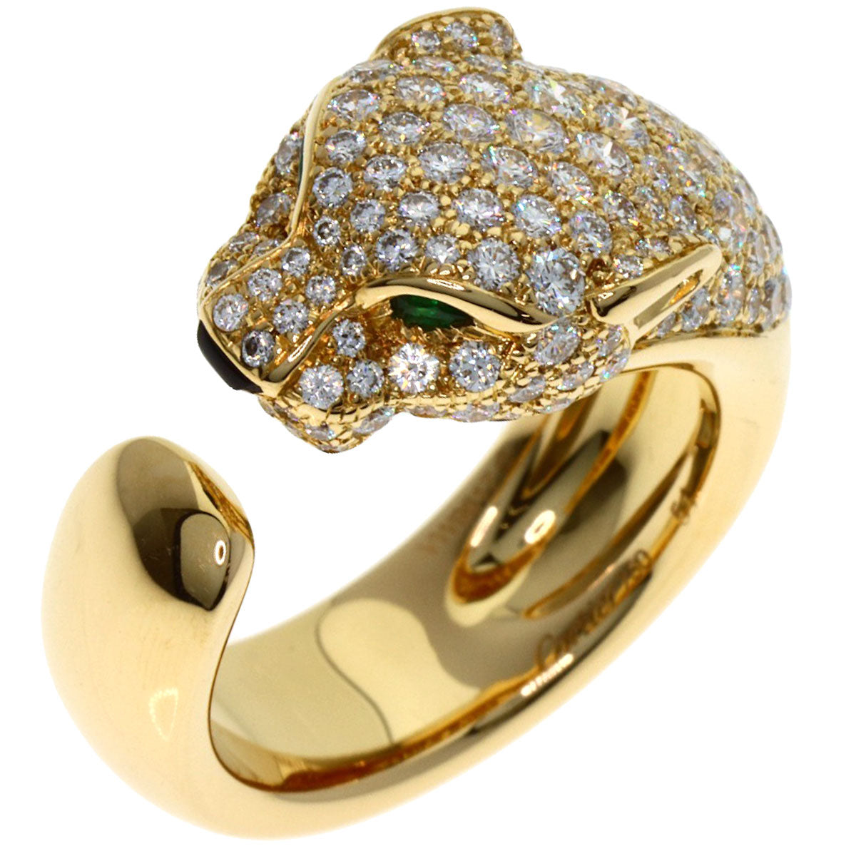 CARTIER PANTHERE de Cartier Semi-Pavé Setting Diamond #51 Ring K18 Yellow Gold Ladies [Used]