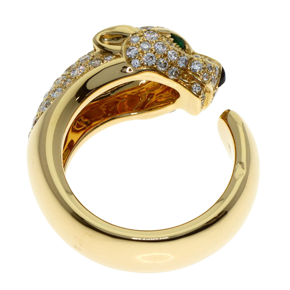 CARTIER PANTHERE de Cartier Semi-Pavé Setting Diamond #51 Ring K18 Yellow Gold Ladies [Used]